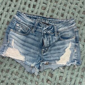 American Eagle Outfitters Distressed Blue Jean Shorts